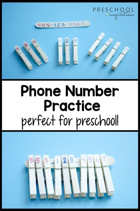 Help your preschooler learn their phone number in a way that they won't forget! I love that this also works fine motor muscles and number identification. Phone Number Practice, Preschool Inspirations, Number Recognition Activities, Number Practice, Child Phone, Preschool Crafts Fall, Emotional Growth, Preschool Teachers, Number Identification