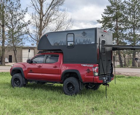 Toyota Tacoma Camper Shell, Tacoma Camper Shell, Tacoma Camper, Solar Yacht, Truck Toppers, Pickup Camper, Slide In Camper, Truck Bed Camper, Camper Shells