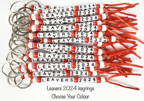 These lovely Leavers 2024 key rings make the perfect class gifts for children, as they move on to secondary education.    WHAT MAKES OUR KEYRINGS SPECIAL? We have set ourselves apart from other sellers by sourcing quality materials to make these special gifts: the split rings are stainless steel, the beads are smooth acrylic and the cord is 2mm silk macrame rattail. The beads are secured with a snake knot and cord ends are heat sealed to prevent fraying. Simply select the number of keyrings required, then choose colour.  As a small business we take pride in creating quality gifts at affordable prices. We hope you like our keychains as much as we do. Please visit our shop for other Class Gift ideas, including other Year 6 Leaver Gifts. Year 6 Leavers Ideas, Year 6 Leavers Gifts, Year 6 Leavers Party, Leavers Party, Class Gifts, Snake Knot, School Leavers, Award Ideas, Year 6