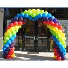 Arch Rainbow 5 Colors 250 5 Color Balloon Arch, Balloon Arch Ideas, Yellow Party Decorations, Flower Balloons, Rainbow Balloon Arch, Trampoline Party, Balloons Galore, Balloons Decor, Balloons Decoration