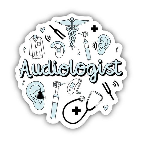 Audiologist Sticker | Audiologist, Vinyl sticker, Stickers Audiologist Sticker, Career Stickers, Audiology Office, Audiology Student, Speech And Hearing, Cricut Svgs, Cricket Projects, Nurse Stickers, Staff Appreciation