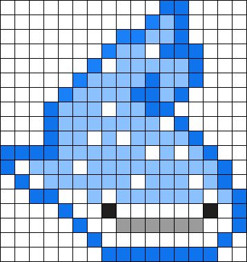 Whale Shark Perler Kandi Pattern Shark Pixel Pattern, Stitch Kandi Pattern, Iron On Beads Pattern, Shark Pony Bead Pattern, Shark Pearler Beads, Whale Shark Perler Bead, Whale Shark Cross Stitch, Shark Grid Pattern, Sea Creature Perler Bead Patterns