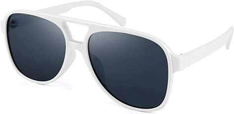 Amazon.com: FEISEDY Vintage Retro 70s Plastic Aviator Sunglasses Women Men Classic Large Squared Frame B2751 (White frame, 60) : Clothing, Shoes & Jewelry Aviator Sunglasses Women, Retro Aviator Sunglasses, Sunglasses Women Aviators, Men Classic, Retro 70s, Aviator Sunglasses, White Frame, Shoes Jewelry, Women Men