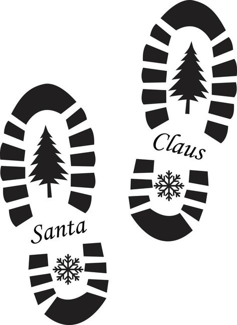 Santa footprint on white background. Claus cut foot template. Santa Claus footprint stencil designs. flat style. Santa Footprint Stencil, Santa Claus Footprints, Footprint Template, Footprint Stencil, Santa Footprints, Ideas Decoracion Navidad, Xmas Costumes, Dear Santa Letter, Santa Template