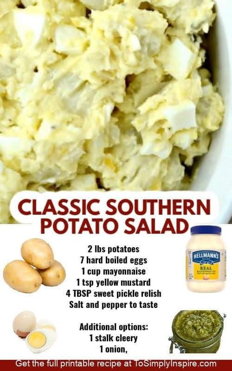 Black People Food Recipes, Southern Potato Salad Recipe, Southern Comfort Food Recipes, Black People Food, Deviled Eggs Recipe Easy, Summer Pasta Salad Recipes, Southern Potato Salad, Potato Salad Recipe Easy, Southern Cooking Recipes