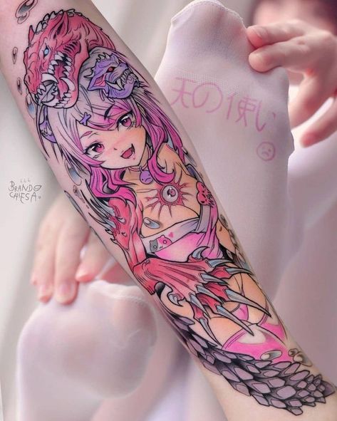 Gore Tattoo, White Wolf Tattoo, Tatuaje Studio Ghibli, Pastel Gore, Tattoo World, Realistic Tattoo Sleeve, Japan Tattoo Design, Handpoke Tattoo, Best Tattoo Ideas