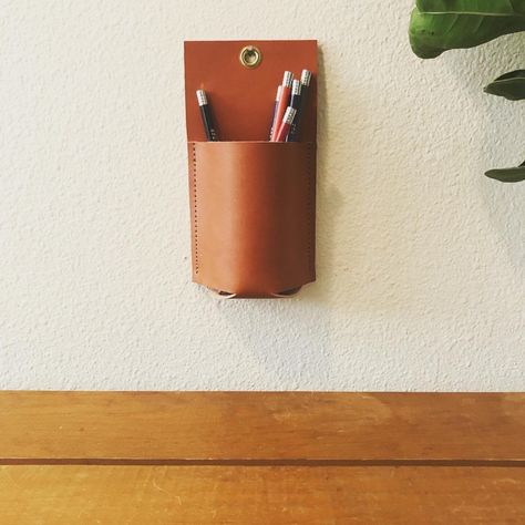 Leather Interior Design, Office Organizer, Leather Wall, Small Leather Bag, Earthy Scent, Pumpkin Colors, Hanging Organizer, Leather Box, American Leather