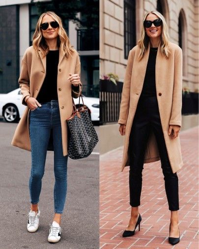 Coat Outfit Casual, Camel Coat Outfit, Fall Fashion Coats, Casual Weekend Outfit, Fashion Jackson, Mode Casual, Bodysuit Fashion, Stil Inspiration, Camel Coat