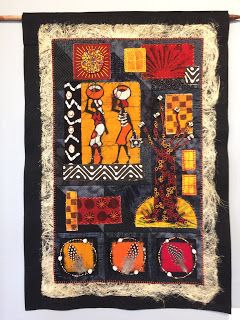 African Fabric Quilts, African Collage, African Huts, African Hut, Themed Quilts, African American Quilts, Quilt Sampler, House Quilt Block, Patchwork Blocks