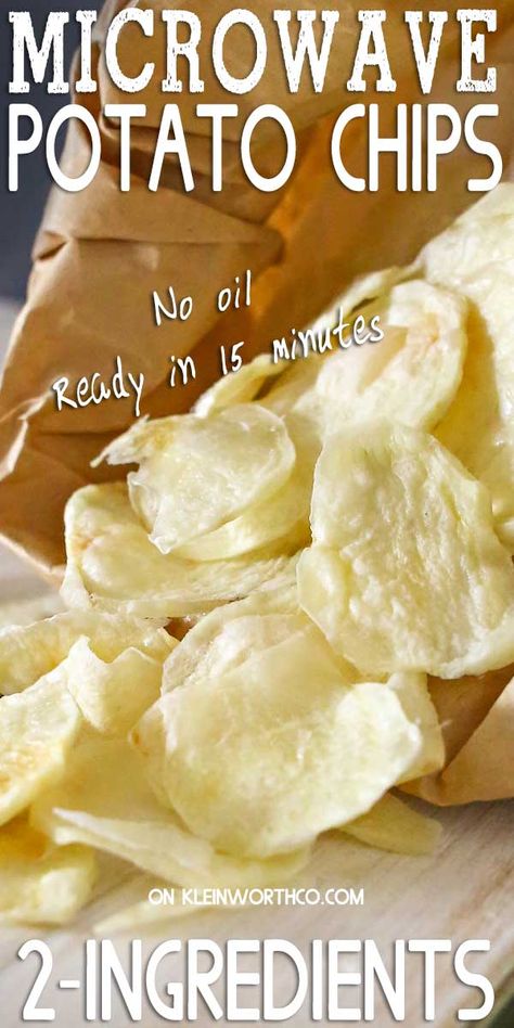 These Homemade Potato Chips are so easy to make. Just potatoes, salt & your microwave is all you need. No oil, better for you, simple & so delicious too. Microwave Potato Chips, Microwave Chips, Homemade Potato Chips, Microwave Potato, Kettle Chips, Easy Potato Recipes, Duncan Hines, Dessert Party, Sweet Potato Casserole