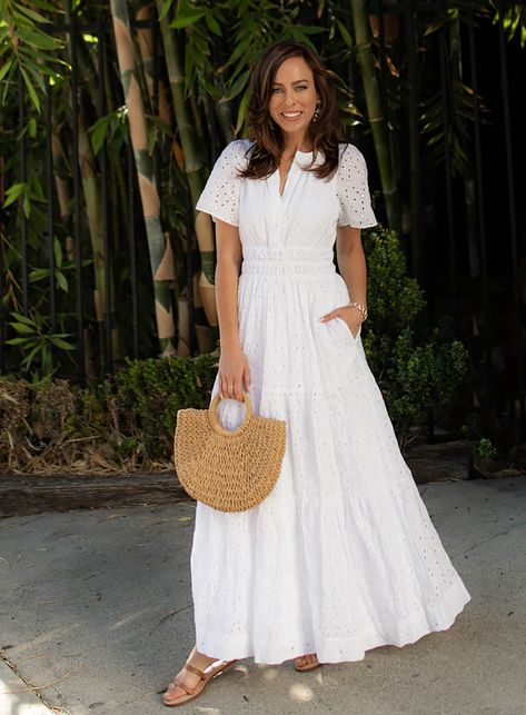 White Eyelet Dresses For Summer Gatherings In 2021 | Sydne Style Eyelet Outfit Aesthetic, White Eyelet Dress Outfit, Eyelet Dress Summer, Eyelet Dress Outfit, Italy 2023, White Dress Styles, Easter Dresses For Toddlers, Silver Cocktail Dress, Illustration Template