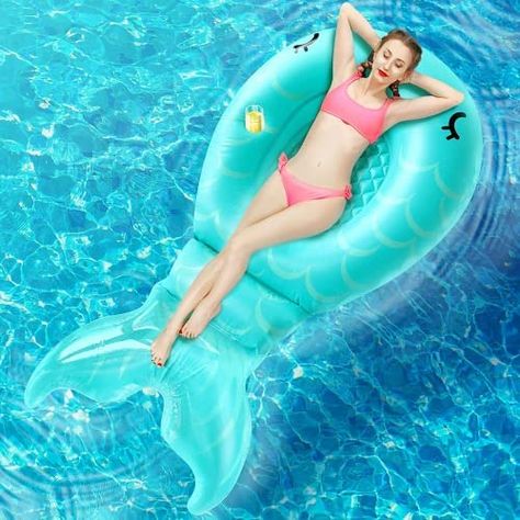 Amazon.com: Inflatable Mermaid Pool Float Floatie - 86.6”×45.3”×17.7” Giant Pool Raft Blow Up for Kids Adults Women, Summer Fun Water Toy for Parties in Swimming Pools and Beach : Toys & Games Mermaid Pool Float, Large Pool Floats, Mermaid Float, Pool Raft, Giant Pool, Inflatable Island, Mermaid Pool, Pool Floats For Adults, Pool Floaties