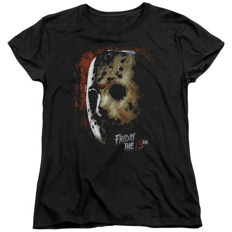 Friday the 13th womens shirt jason voorhees mask black t-shirt Friday The 13th Shirt, Jason Voorhees Friday The 13th, Jason Mask, Jason Voorhees, Usa Outfit, Friday The 13th, Black Tee, Black Tshirt, Womens Tees