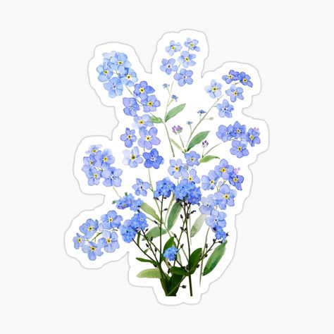 Dont Forget Me, Forget Me Not, Pet Bandana, Sticker Art, Vintage Flowers, Sticker Design, Vinyl Sticker, Hand Painted, Vinyl