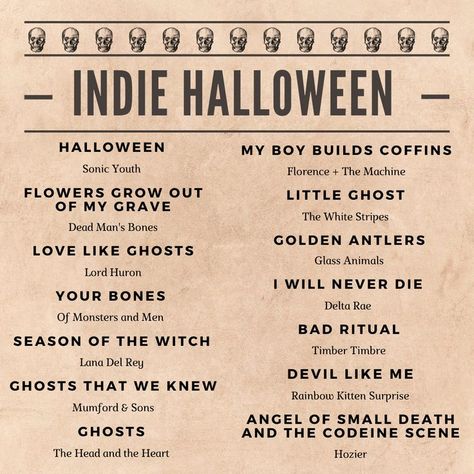 Indie Halloween Playlist, Summerween Playlist, Indie Halloween, Fall Playlist, Halloween Playlist, Halloween Music, Fall Mood Board, Song Suggestions, Music Recommendations