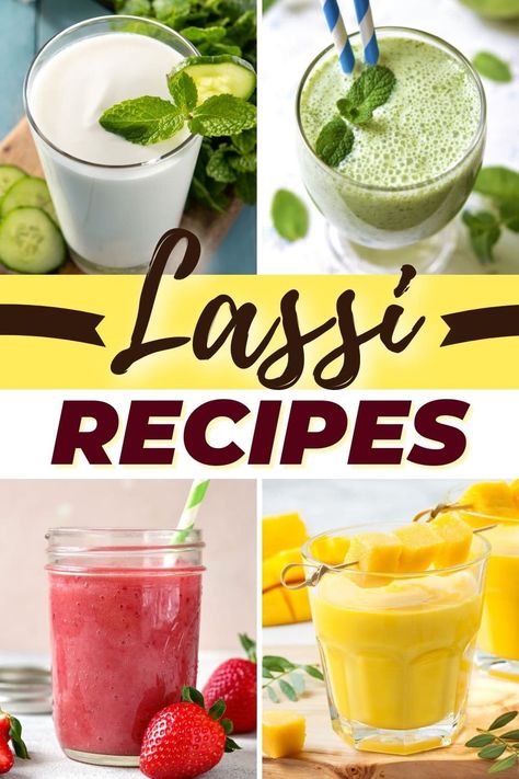 These lassi recipes will make you fall for Indian cuisine, if you haven’t already. From sweet mango to spicy masala, these lassis are the ultimate refreshments! Sweet Lassi Recipe, Lassi Drink Recipe, Indian Lassi, Mango Lassi Recipe, Strawberry Lassi, Mango Lassi Recipes, Lassi Recipe, Mango Lemonade, Indian Drinks