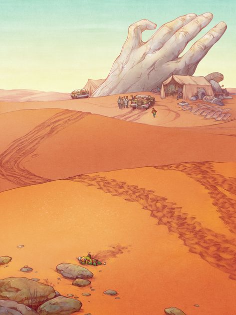 Not Forgotten on Behance Desert Scene, Canvas For Beginners, Wow Art, Fantasy Art Landscapes, Fantasy Concept Art, Landscape Illustration, Beginner Painting, Arte Animal, Environment Design