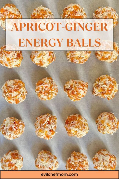 Apricot-Ginger Energy Balls Ginger Balls, Apricot Energy Balls, Apricot Balls, Peanut Butter Energy Balls, Spinach Breakfast, Sweet Potato Breakfast, Grab And Go Breakfast, Food Substitutions, Salad Sauce