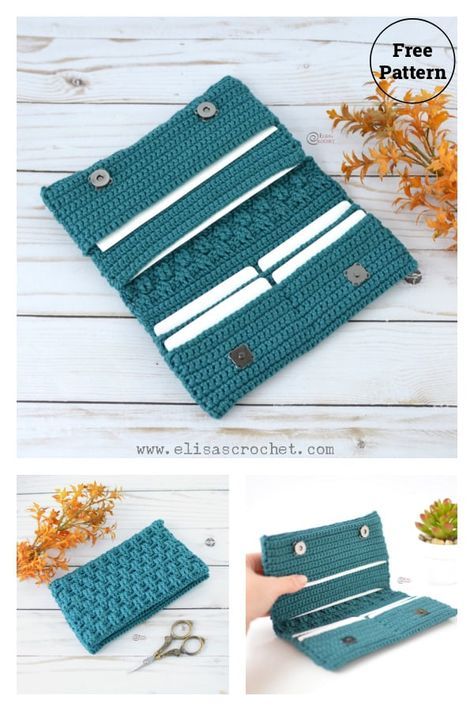 Wave Wallet Free Crochet Pattern Diy Crochet Wallet, Crochet Bag Patterns Free, Wallet Pattern Free, Crochet Clutch Pattern, Easy Crochet Bag, Designs Aesthetic, Crochet Wallet, Back Post Double Crochet, Free Crochet Bag