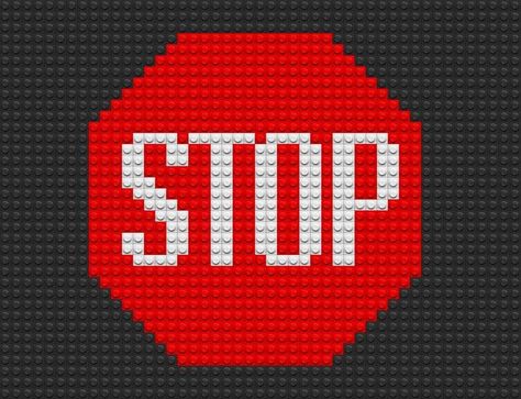 Lego Stop sign by drsparc on DeviantArt Stop Sign, Lego, How To Look Better, Gaming Logos, Mario Characters, Deviantart, Signs, Art, Logos