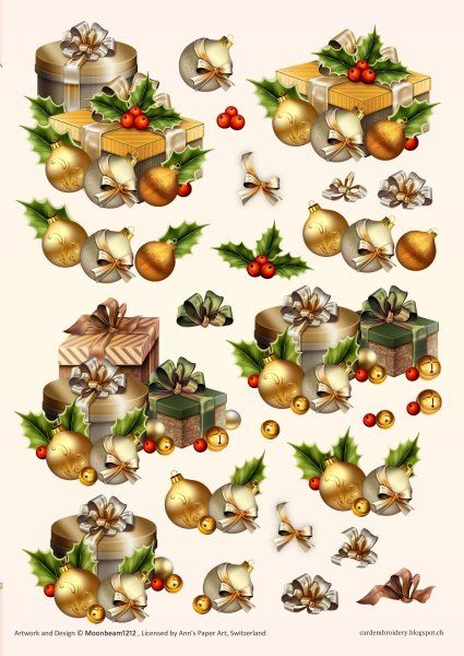 Paper Art Christmas, Embroidery Books, Christmas Sheets, Quick And Easy Cards, Card Embroidery, Vintage Scrapbook Paper, Decoupage Printables, 3d Sheets, Scrapbooking Layouts Baby