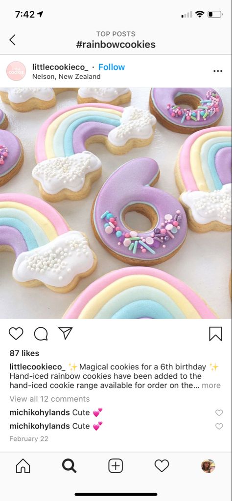 6 Cookies Number, Rainbow Birthday Cookies Decorated, Number Six Cookies Decorated, Pastel Rainbow Birthday Cookies, Pastel Rainbow Cookies Decorated, Rainbow Party Cookies, Number 6 Cookies Decorated, Unicorn Birthday Party Cookies, Number Cookies Royal Icing