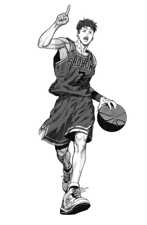 Basketball Manga, Basketball Drawings, Slam Dunk Manga, Slam Dunk Anime, Naruto Sketch Drawing, Bola Basket, Images Disney, Sport Art, 캐릭터 드로잉