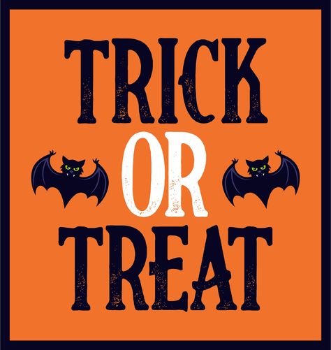 Trick Or Treat Lettering, Trick Or Treat Printable, Vintage Halloween Printables, Trick Or Treat Sign, Season Decorations, Vintage Halloween Witch, Halloween Clips, Halloween Graphics, Halloween Fonts