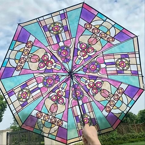 Rain or shine, make a statement with this Stained Glass Effect Portable Travel Umbrella! 🌧️🌈 Who says you can't look fabulous while staying dry? 💁‍♀️💧✨ #RainyDayChic #ArtfulUmbrella #StayDryInStyle Bubble Umbrella, Transparent Umbrella, Umbrella Painting, Automatic Umbrella, Travel Umbrella, Rain Umbrella, Romantic Poetry, Folding Umbrella, Diy Stationery