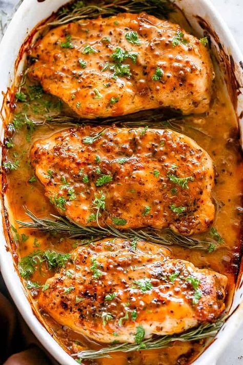 Honey Mustard Baked Chicken, Baked Honey Mustard Chicken, Honey Mustard Chicken Breast, Mustard Chicken Breast, Chicken With Honey, Honey Mustard Chicken Thighs, Honey Dijon Chicken, Mustard Chicken Thighs, Baked Chicken Breasts