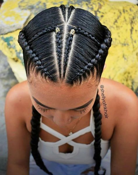 Cute Goddess Braids Styles That Are Age To Do On Natural Hair | Hairstyles & Haircuts for African American Goddess Braid Styles, Two Braid Hairstyles, Two Braids, Girls Hairstyles Braids, Girls Braids, Bob Hair, Cornrows Braids, Cornrow, Cornrow Hairstyles