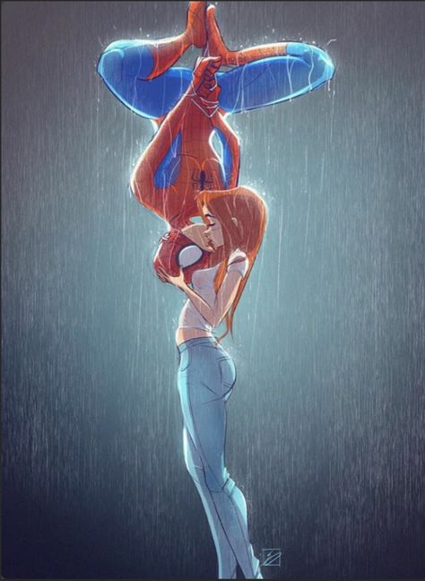 Upside Down Kiss, Spiderman Upside Down, Spiderman And Spider Gwen, Marvel Wallpaper Hd, Hello Kitty Wallpaper Hd, Image Spiderman, Spiderman Drawing, Mary Jane Watson, Spiderman Movie