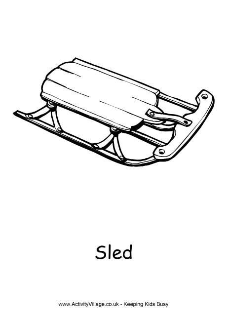 Sled colouring page How To Draw A Sled Easy, Winter Colouring Pages For Kids, Sled Drawing, Winter Colouring Pages, New Year's Drawings, Colouring Pages For Kids, Snow Sleds, Flannel Board, Winter Activities For Kids