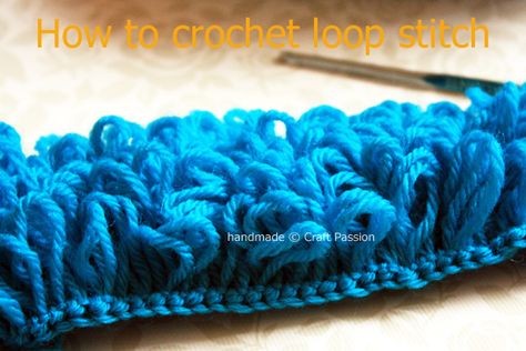 How To Crochet Loop Stitch - With Video & Free Crochet Patterns Crochet Loop Stitch, Crochet Loop, Loop Stitch, Stitch Tutorial, Crochet Motifs, Crochet Stitches Tutorial, Crochet Instructions, Crochet Stitches Patterns, Crochet Rug