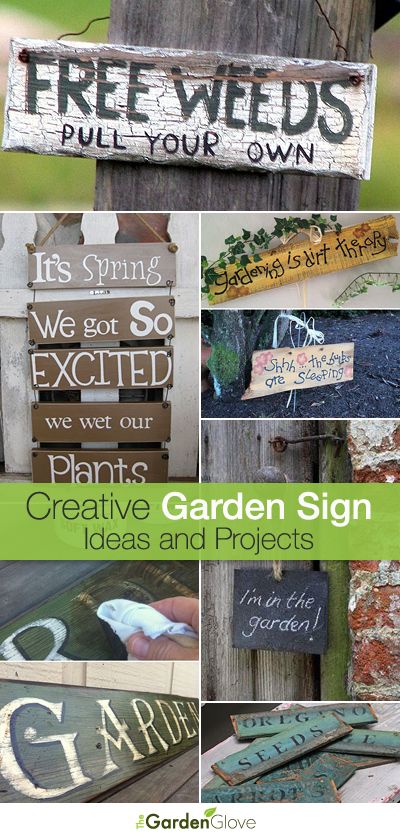 Creative Garden Sign Ideas and Projects • Lots of great Ideas and Tutorials! Garden Sign Ideas, Garden Diy Decoration Ideas, Deco Champetre, Garden Crafts Diy, Diy Outdoor Decor, Have Inspiration, Sign Ideas, Gardening Gloves, Diy Garden Projects