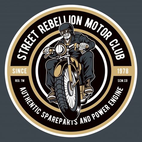 Street rebellion motor club | Premium Vector #Freepik #vector #logo #label #template #badge Club Motor, Motocross Logo, Bike Logos Design, Motorcycles Logo Design, Motor Logo, Design Kaos, Bike Logo, Motorcycle Logo, Cafe Racing