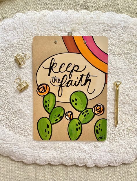 Clipboard Painting Ideas, Clipboard Art, Christian Gift Shop, Clipboard Decorating, Teacher Clipboard, Boho Teacher, Boho Cactus, Personalized Clipboards, Teacher Appreciation Gifts Diy