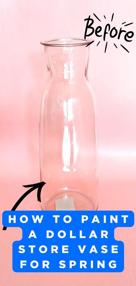 A STEP BY STEP TUTORIAL ON HOW TO PAINT A DOLLAR STORE VASE INTO A STUNNING SPRING INSPIRED VASE JUST BY USING GLASS PAINTS. How To Paint Glass Vases, Glass Vase Decorating Ideas, Painted Vases Diy, Glass Vase Painting Ideas, Paint Glass Vase, Diy Vase Painting, Diy Glass Vase Ideas, Painting Glass Vases, Light Blue Paint Colors