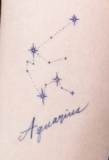 Aquarius Star Constellation Tattoo, Aquarius Star Constellation, Star Constellation Tattoo, Tattoo Zodiac, Aquarius Constellation Tattoo, Zodiac Stars, Aquarius Constellation, Constellation Tattoo, Star Constellation