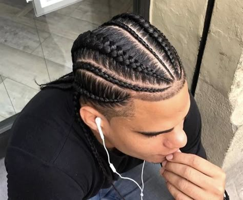 Bun Men, Braid Styles For Men, Boy Braids Hairstyles, Men Braids, Cornrow Hairstyles For Men, Dread Braids, Braids For Boys, Long Box Braids, Black Men Hairstyles