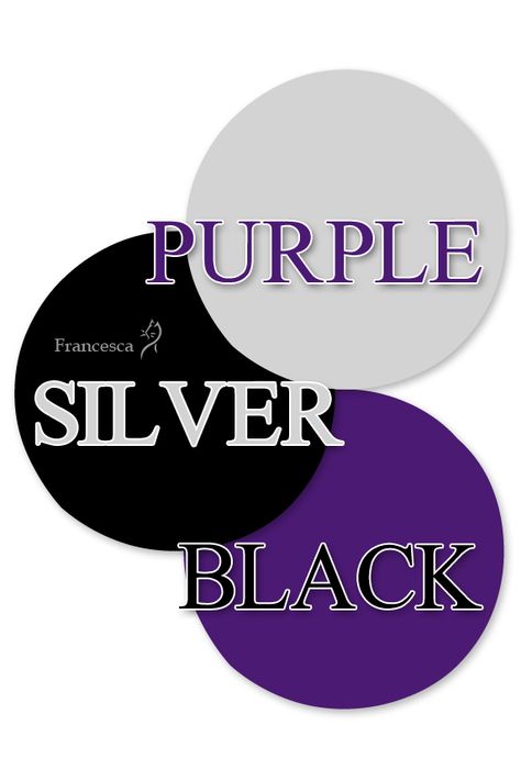 Purple Black Silver Color Palette, Color Combination Purple Clothes, Grey And Purple Outfits, Earth Tone Clothes, Silver Color Palette, Daredevil Art, Color Knowledge, Colours That Go Together, Three Color Combinations