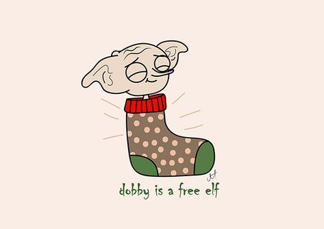 Dobby Is A Free Elf, Dobby Sketch Easy, Harry Potter Dobby Drawings Easy, Dobby Sketch, Dobby Harry Potter Illustration, Harry Potter Printables, Harry Potter Illustrations, Harry Potter Characters, Wizarding World