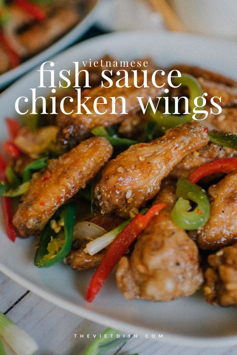 Vietnamese Fish Sauce Chicken Wings, Fried Fish Sauce, Fish Sauce Chicken Wings, Fish Sauce Chicken, Vietnamese Fish Sauce, Chicken Quarter Recipes, Asian Chicken Wings, Vietnamese Fish, Air Fried Fish