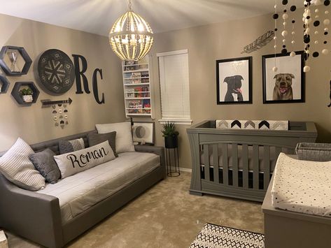 Baby boy grey nursery Nursery Ideas With Gray Crib, Boy Nursery Grey Crib, Nursery Grey Crib, Baby Room Grey, Gray Crib, Nursery Grey, Brown Nursery, Grey Nursery Boy, Grey Crib