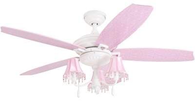 Harriet Bee 48 Karole Shabby Elegance 5 Blade Ceiling Fan, Light Kit Included Harriet Bee Girls Ceiling Fan, Pink Ceiling Fan, Pink Lamp Shade, Chandelier Lamp Shades, Pink Ceiling, Ceiling Fan Makeover, Kids Ceiling Fans, Pink Lamp, Ceiling Fan Blades