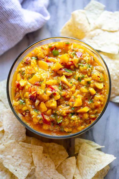 BEST and Easiest Mango Salsa - Tastes Better from Scratch Mango Salsa Recipes, Tastes Better From Scratch, Homemade Salsa Recipe, Healthy Snack Ideas, Mild Salsa, Spicy Salsa, Soft Foods, Cast Iron Recipes, Mango Salsa