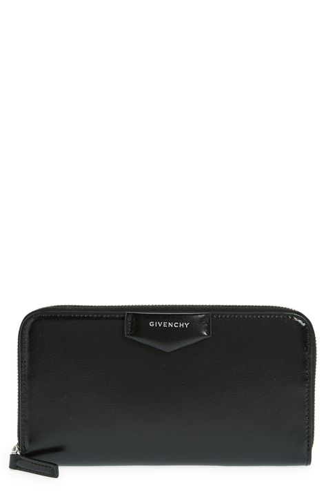 Givenchy Antigona Leather Zip Wallet available at #Nordstrom Givenchy Wallet, Wallet Craft, Givenchy Antigona, Divider Wall, Wall Pockets, Zip Wallet, Small Leather Goods, Designer Handbags, Givenchy