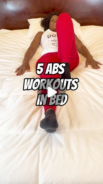 Bernice-Online Fitness Coach Modified Workouts on Instagram: "Here are 5 Abs workouts for you to do in bed. Full version with warm up and cool down will be available on YouTube soon. Remember doing something is better than nothing. As always, if you have health issues, check with your doctor prior to starting any exercise regimen. Follow on YouTube for many full length videos.  #bedworkout #athomeworkouts #homeworkouts #homeworkout #beginner #needhelp #workoutmotivation #homeworkoutideas #athome #bed #fitness #workout" Workouts From Bed, Abs In Bed Ab Workouts, Lazy Exercise Beds, In Bed Ab Workout, Exercises On Bed, Bed Workouts For Flat Stomach, Bed Exercises For Stomach, Workout On Bed, Bed Ab Workout