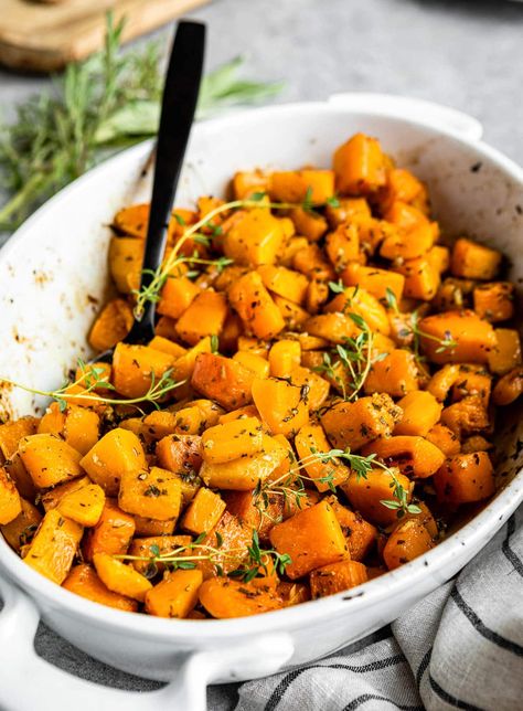 NEW! Diving into cooler seasons with this super simple roasted butternut squash recipe. Learn how to cube, roast and season this lovely dish. The post Roasted Butternut Squash appeared first on Simple Green Smoothies. Butternut Squash Baked, Roasted Butternut Squash Cubes, Cubed Butternut Squash, Butternut Squash Recipes Roasted, Butternut Squash Recipe, Butternut Squash Cubes, Monster Munch, Easy Green Smoothie, Loaded Sweet Potato