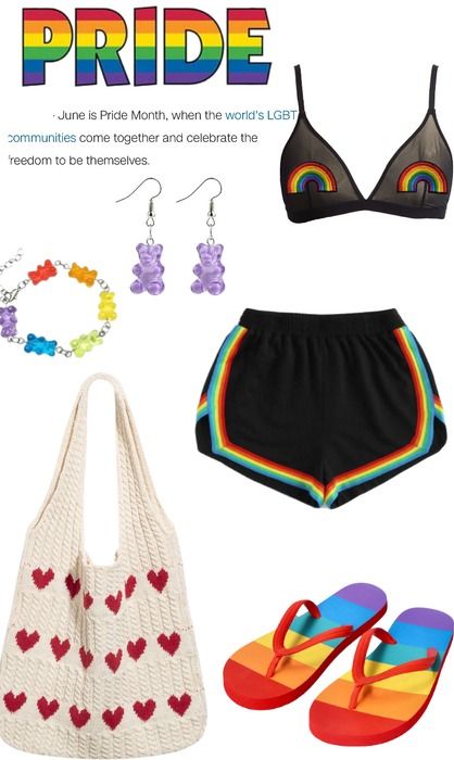 pride Outfit | ShopLook Pride Parade Outfit Ideas, Lgbtq Outfit, Pride Parade Outfit, Rave Concert, Pride Stuff, Pride Wear, Gender Fluid, Pride Outfit, Pride Parade